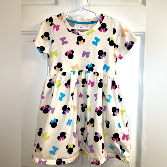 Disney Other - Minnie Mouse Silhouette & Bows Short Sleeve Dress, Disney 5T, EUC